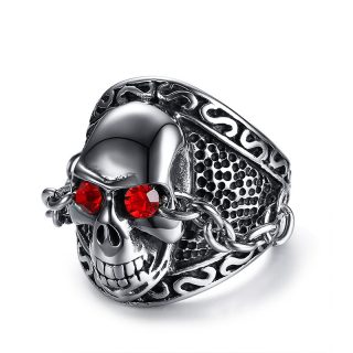 Rhinestone ghost head casting ring