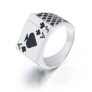 Vintage Personality Spades A Heart Shaped Poker Rings